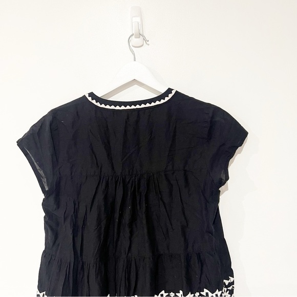 Roller Rabbit Shopbop Pamela Black & White Embroidered Cotton Lightweight Dress - Picture 7 of 14